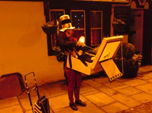 Christmas Entertainment for "Santa's Late Night Shopping Evening", outside the "Coach House", High Bentham