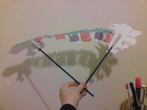 chinese dragon shadow puppet